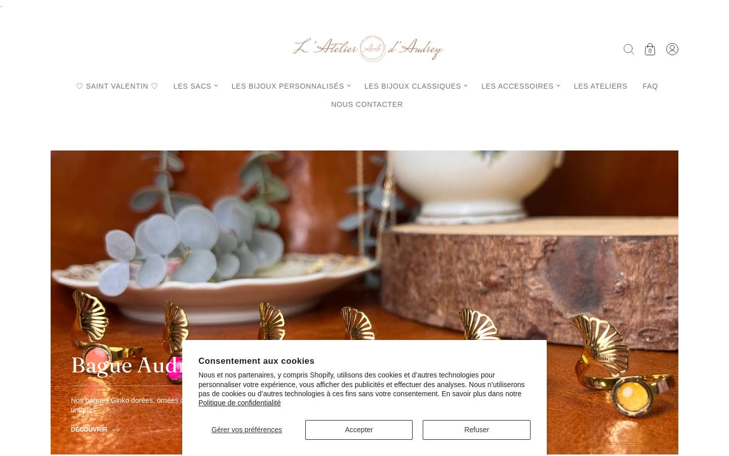 atelierdaudrey.com homepage screenshot