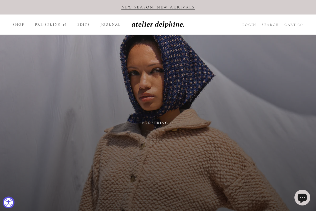 Atelier Delphine homepage screenshot