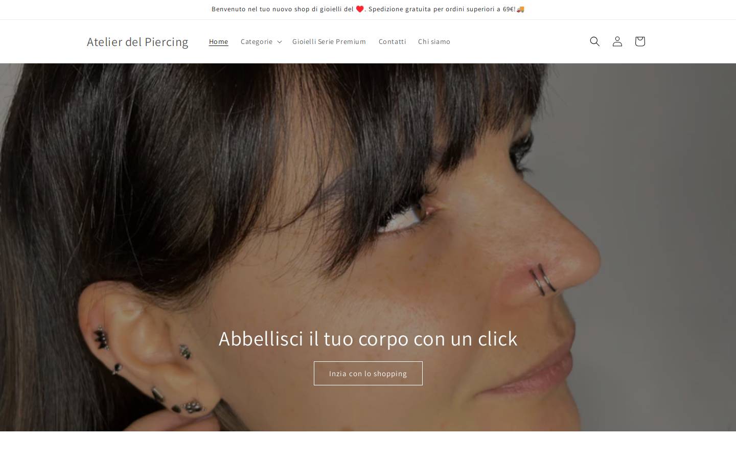 atelierdelpiercing.com homepage screenshot