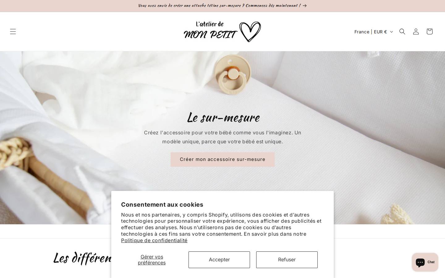 atelierdemonpetitcoeur.com homepage screenshot