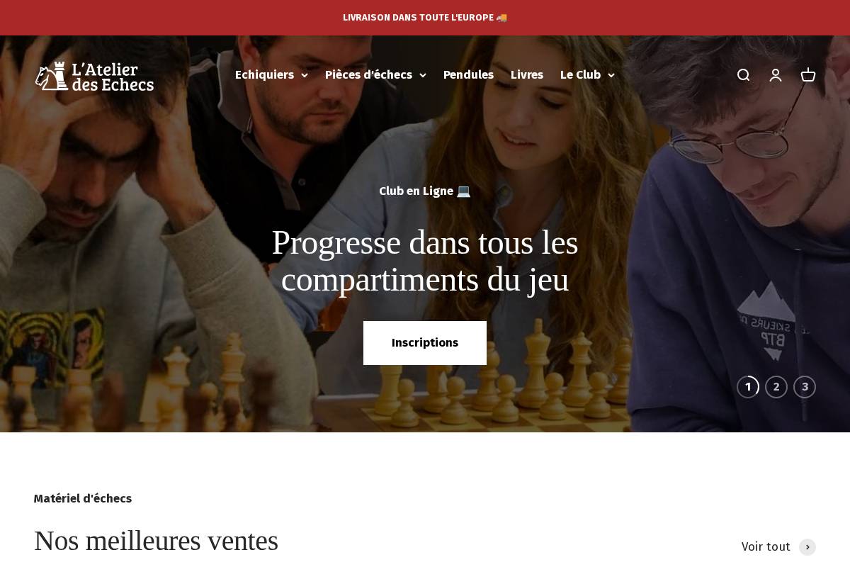 atelierdesechecs.com homepage screenshot