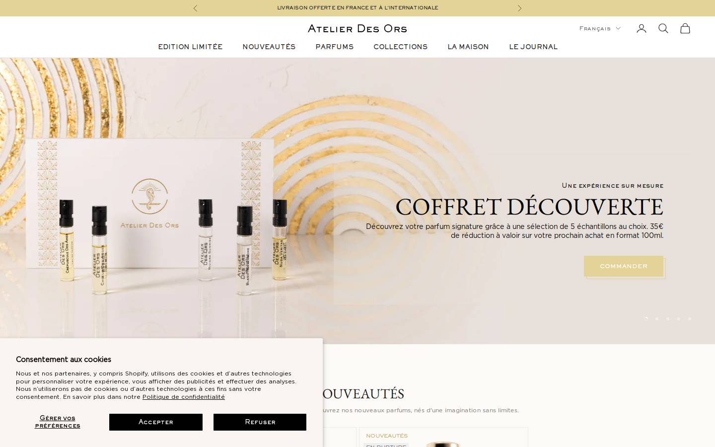 atelierdesors.com homepage screenshot