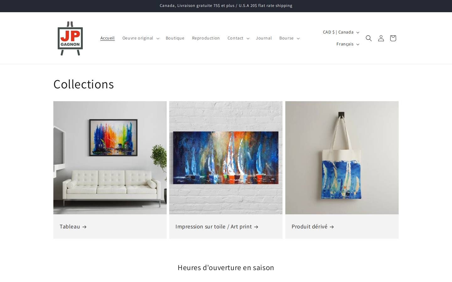 atelierdupeintre.ca homepage screenshot