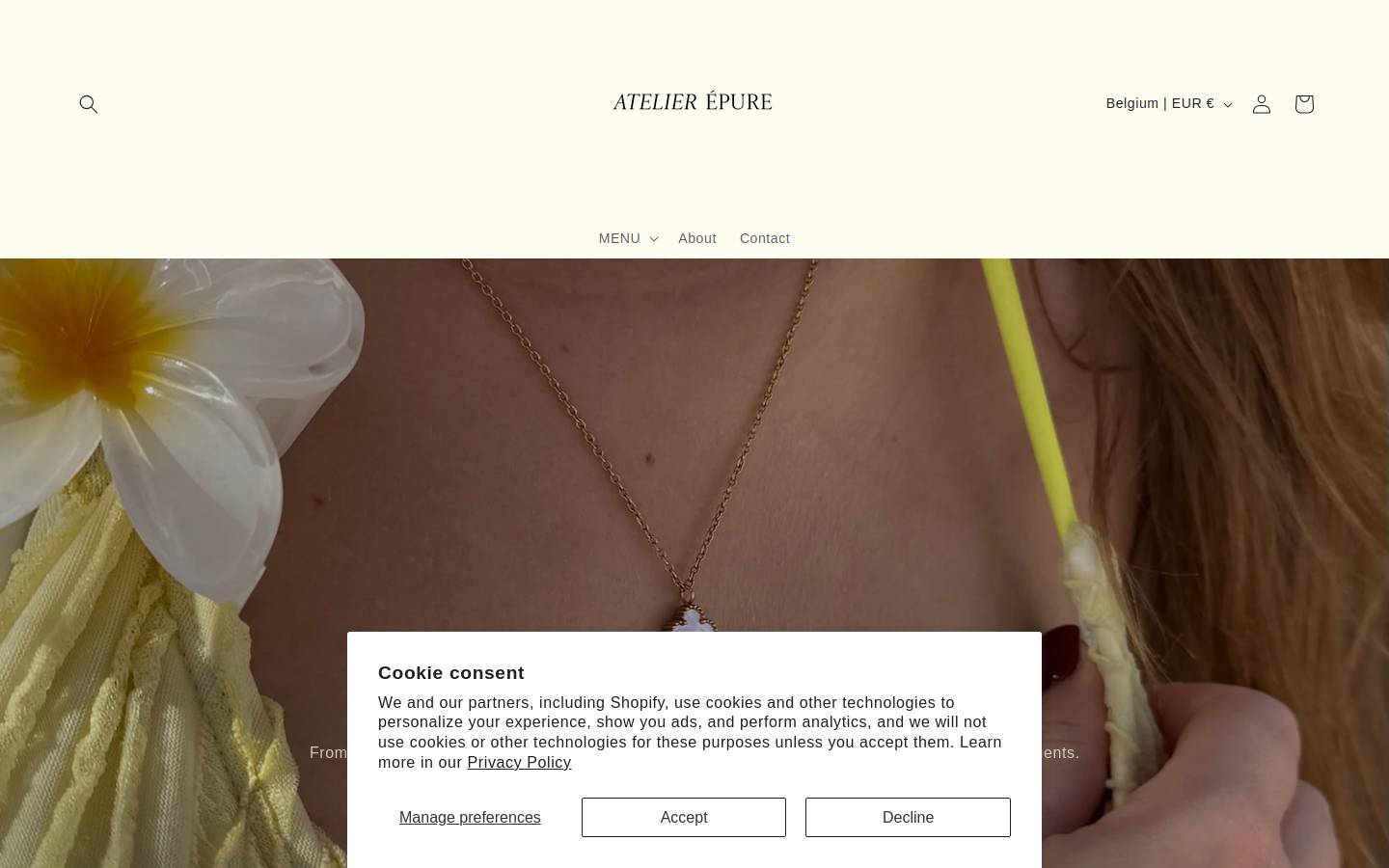 atelierepure.com homepage screenshot