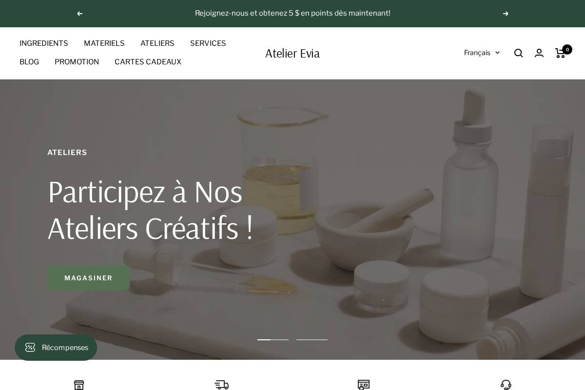 atelierevia.ca homepage screenshot