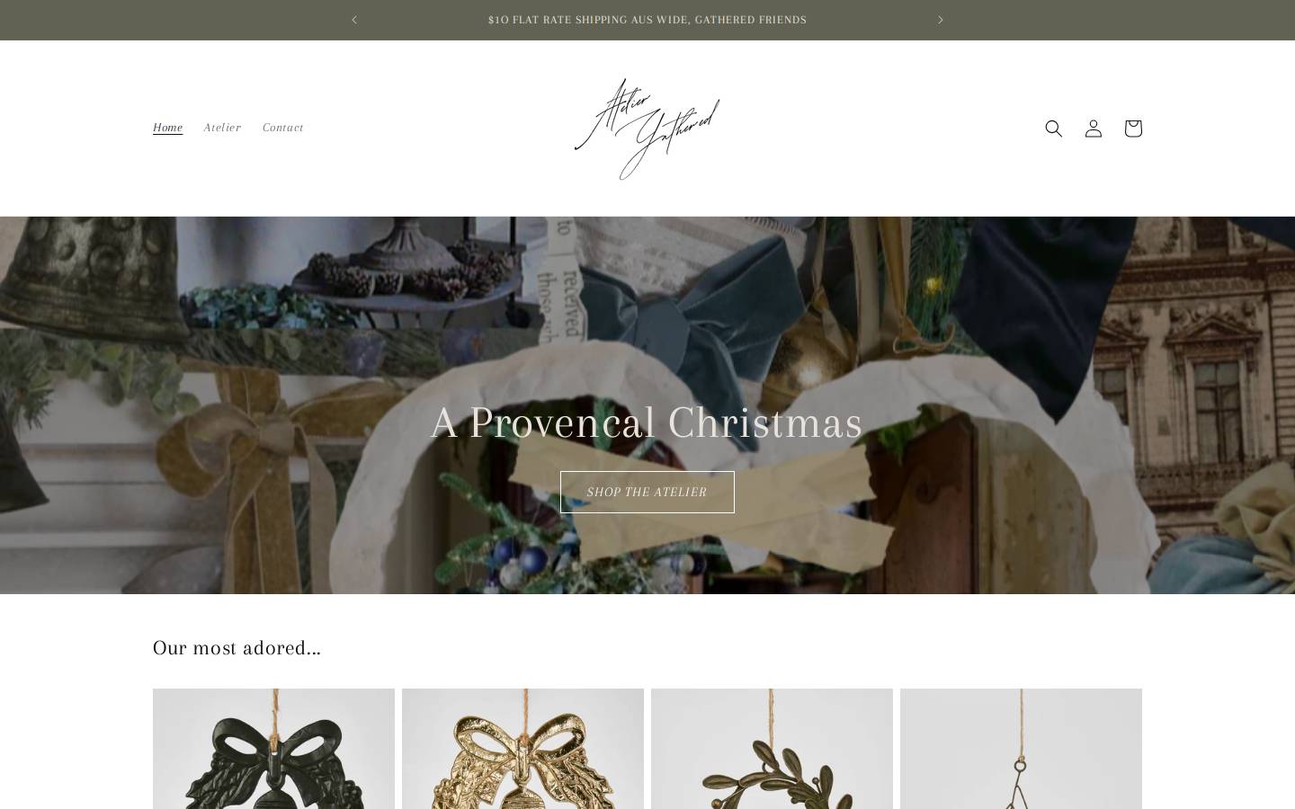 ateliergathered.com homepage screenshot