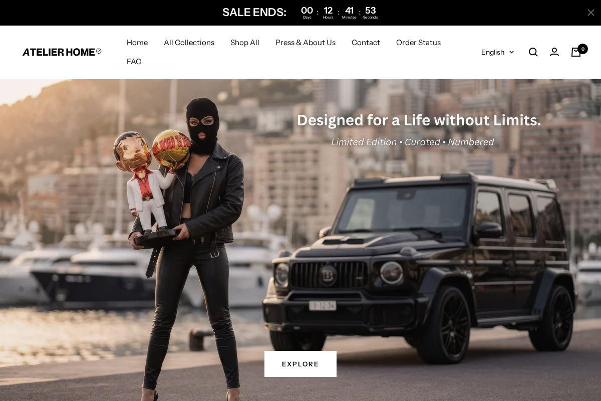 Atelier Home™ homepage screenshot