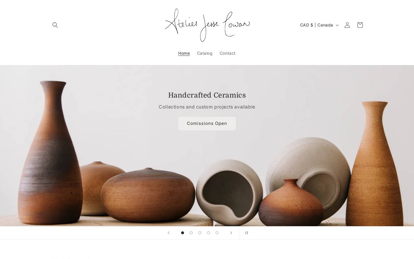 atelierjessecowan.com homepage screenshot