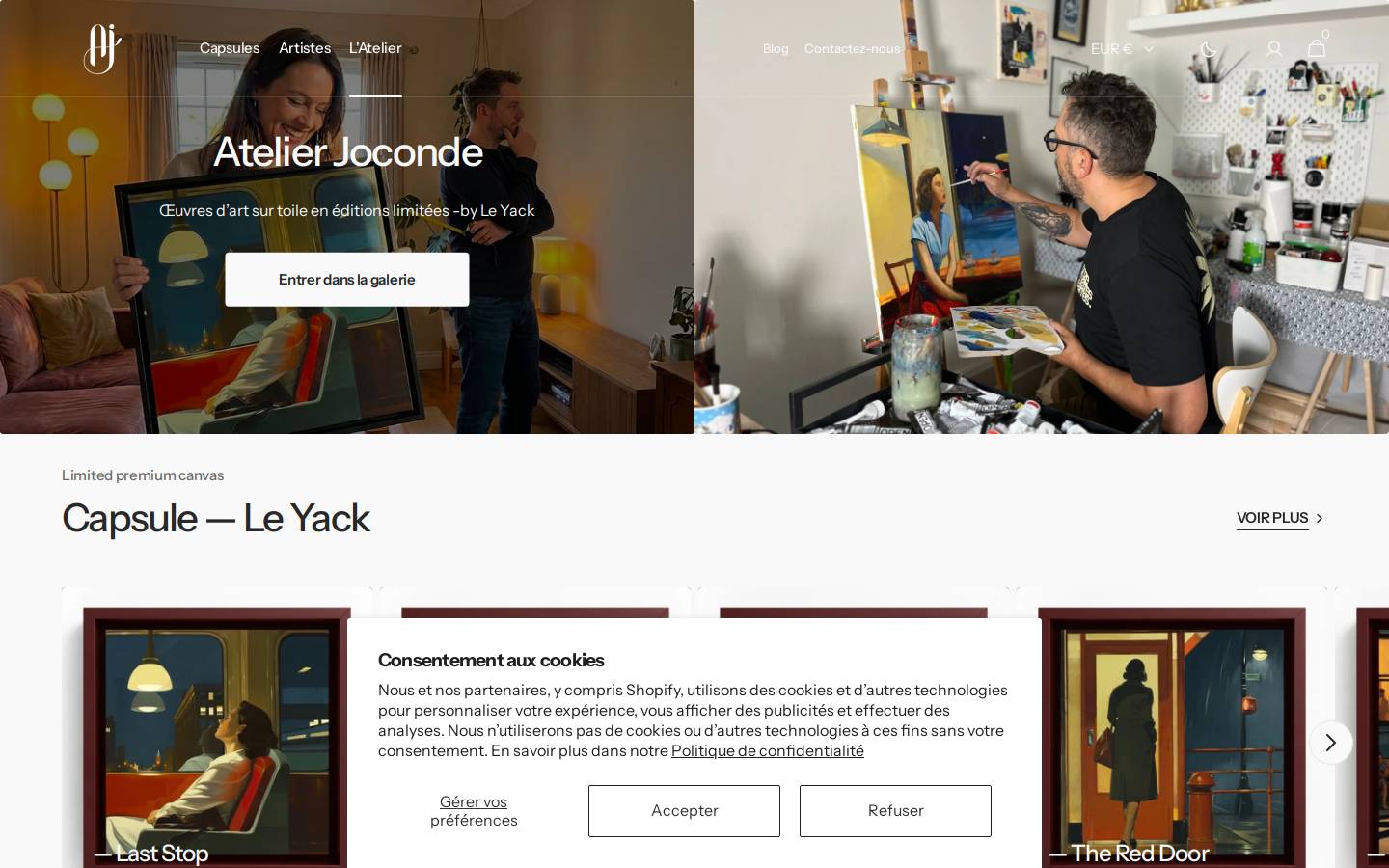 atelierjoconde.com homepage screenshot