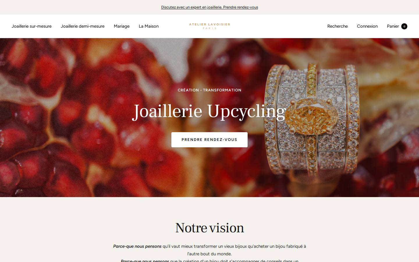 atelierlavoisier.com homepage screenshot