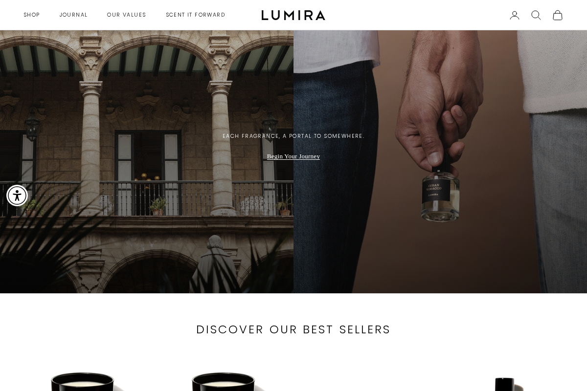LUMIRA homepage screenshot