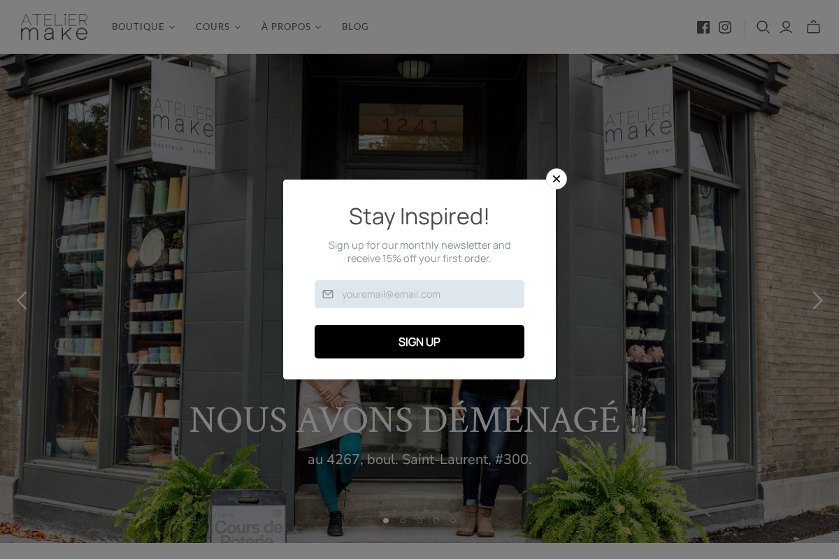 Atelier Make homepage screenshot