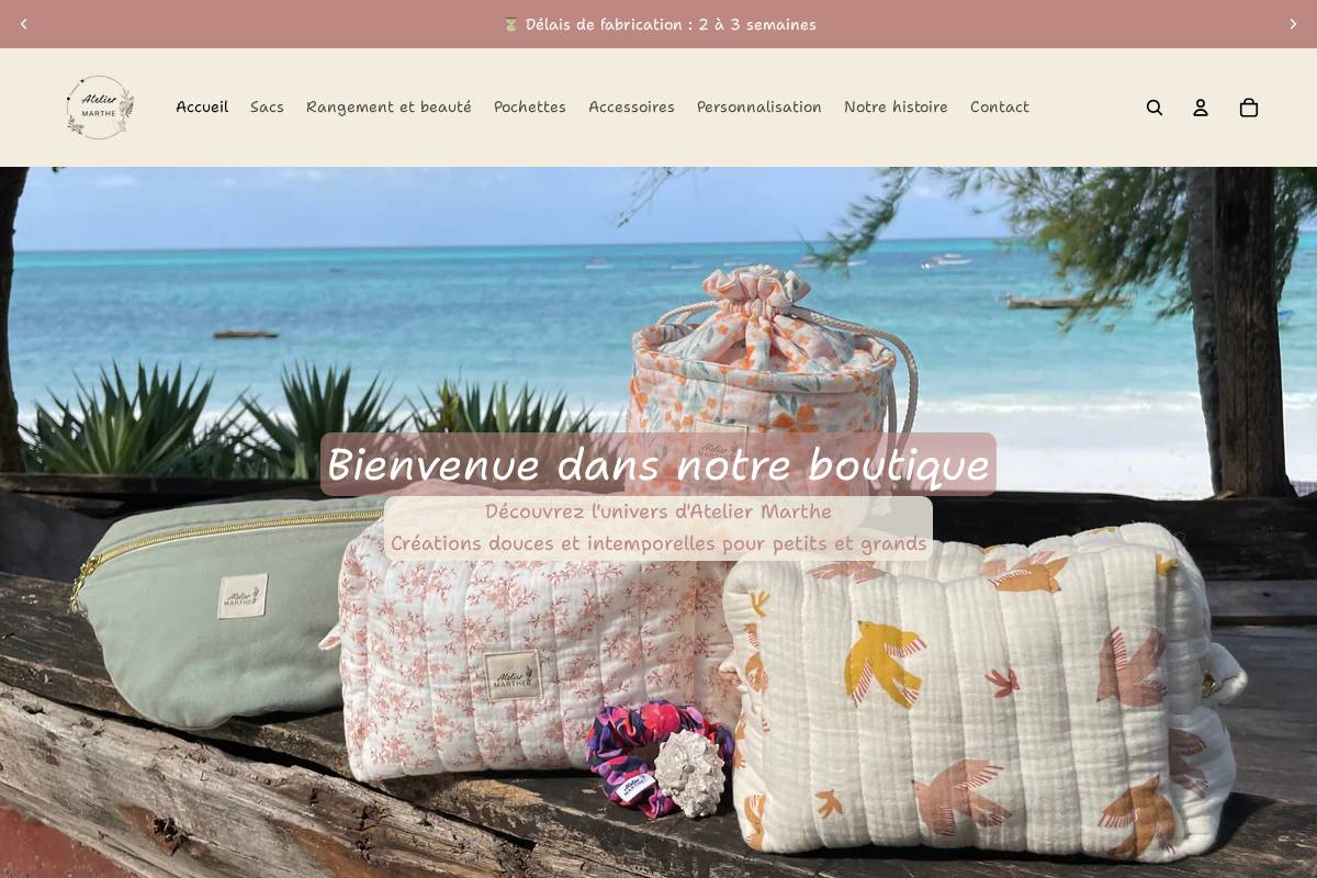 ateliermarthecouture.com homepage screenshot