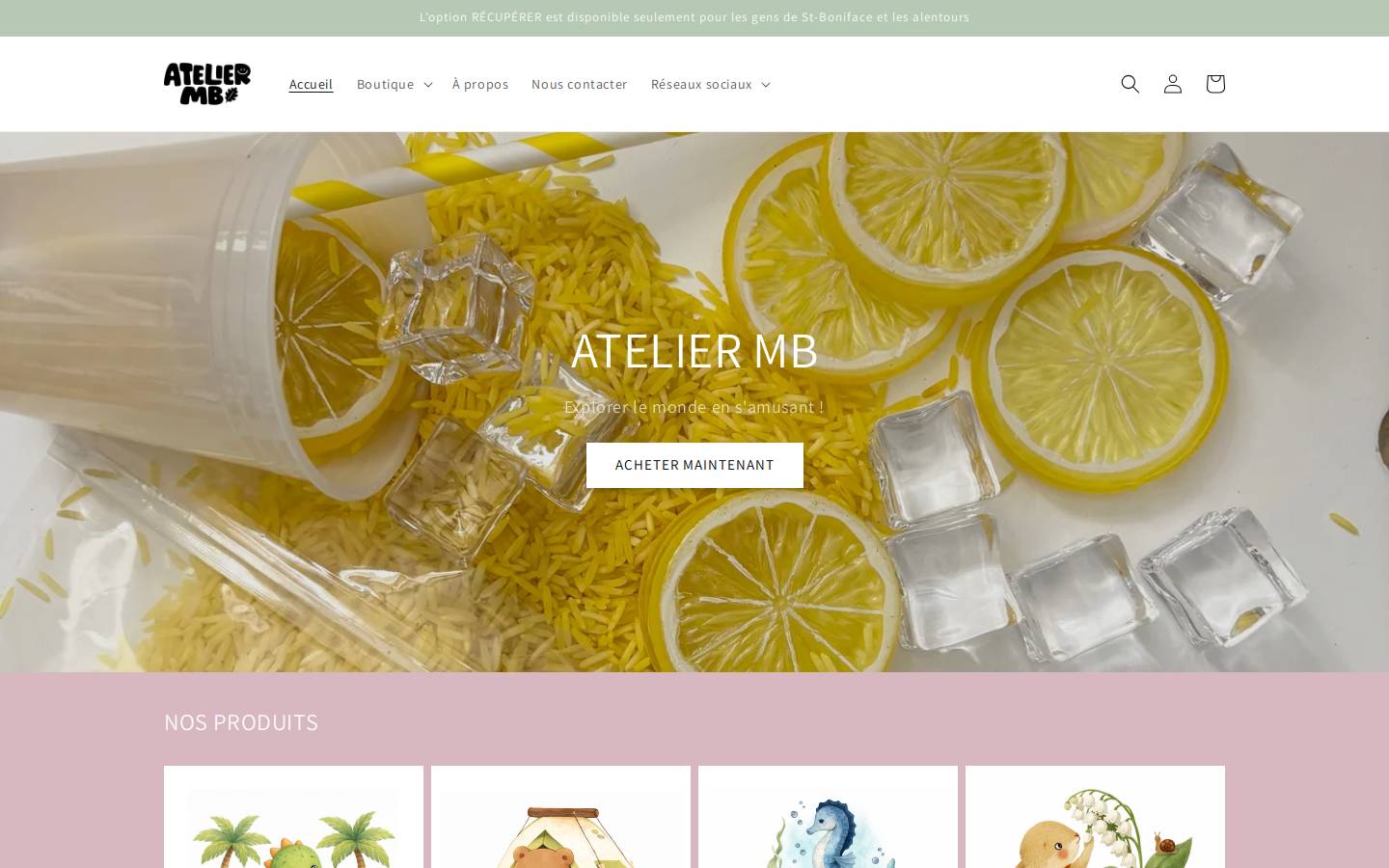 ateliermelissab.com homepage screenshot