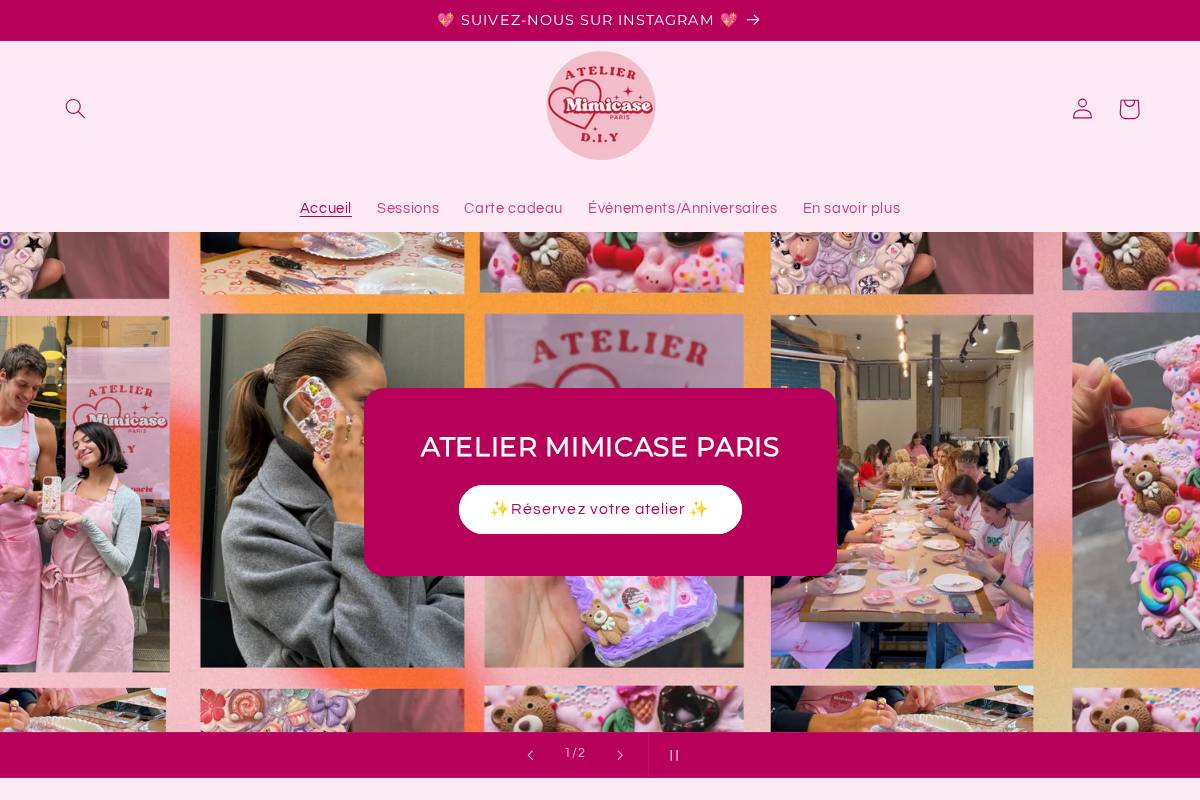 ateliermimicase.com homepage screenshot