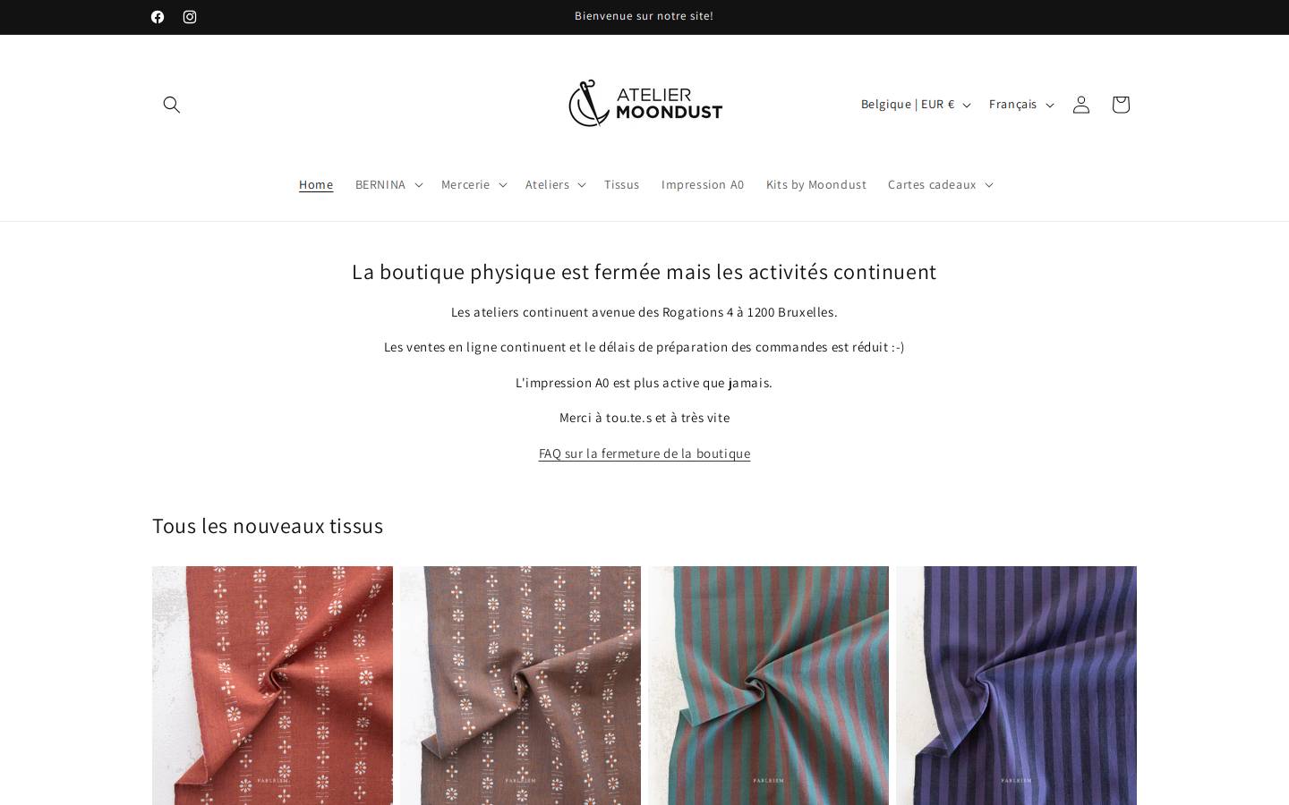 ateliermoondust.com homepage screenshot