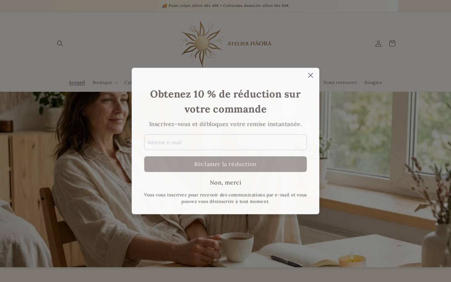 ateliernaora.com homepage screenshot