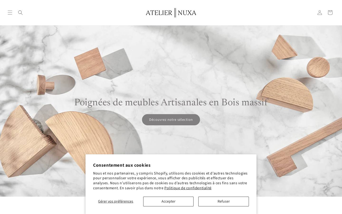 ateliernuxa.com homepage screenshot