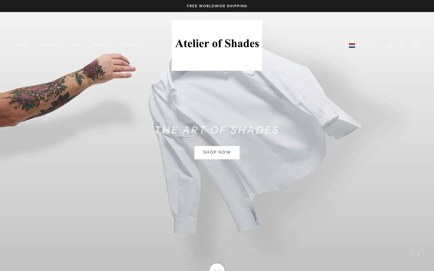 atelierofshades.com homepage screenshot