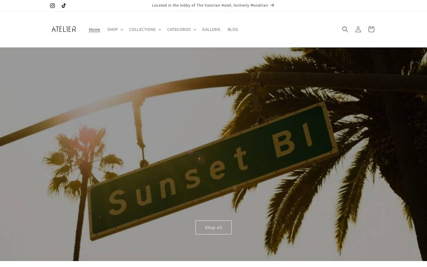 atelieronsunset.com homepage screenshot