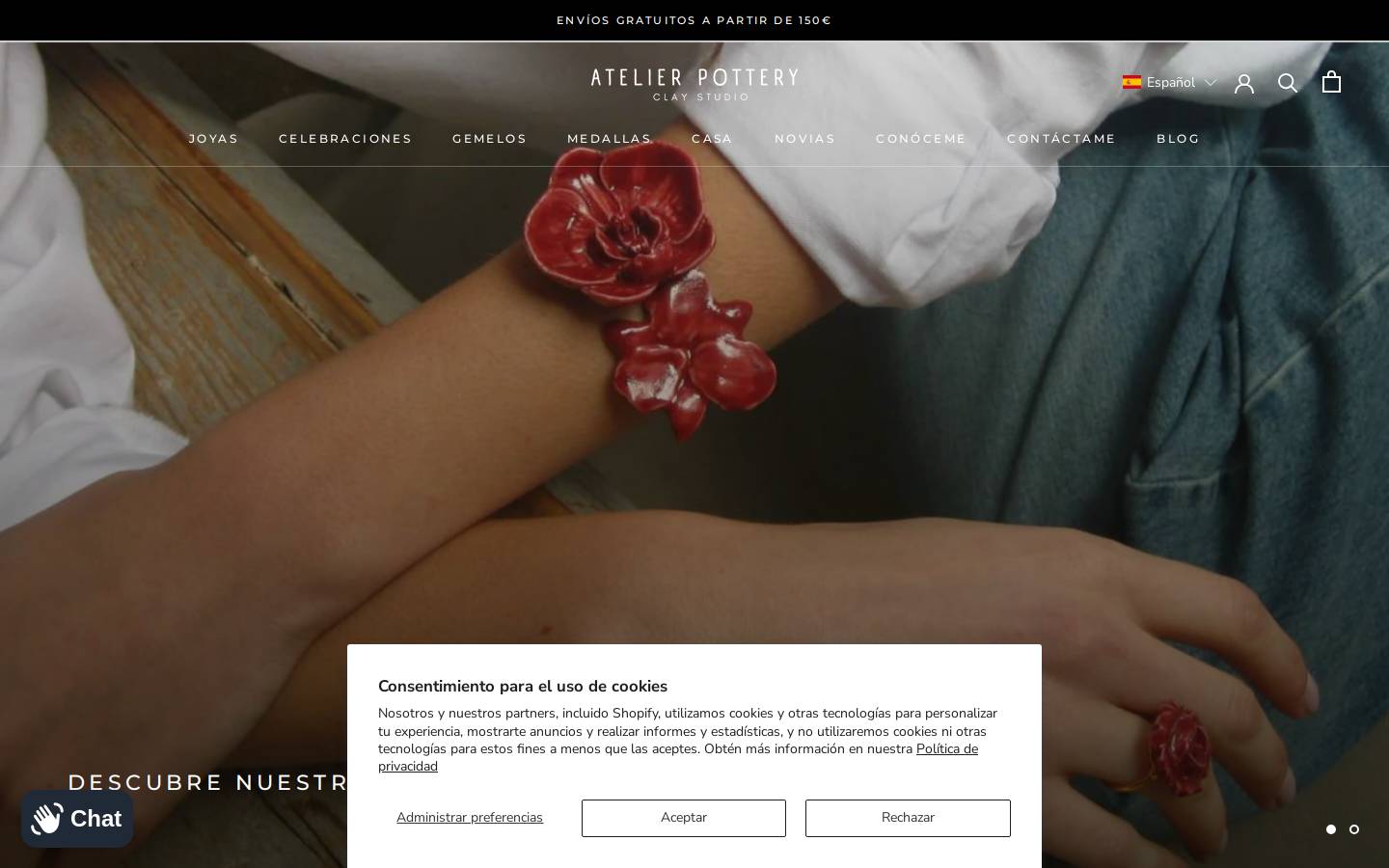 atelierpottery.com homepage screenshot