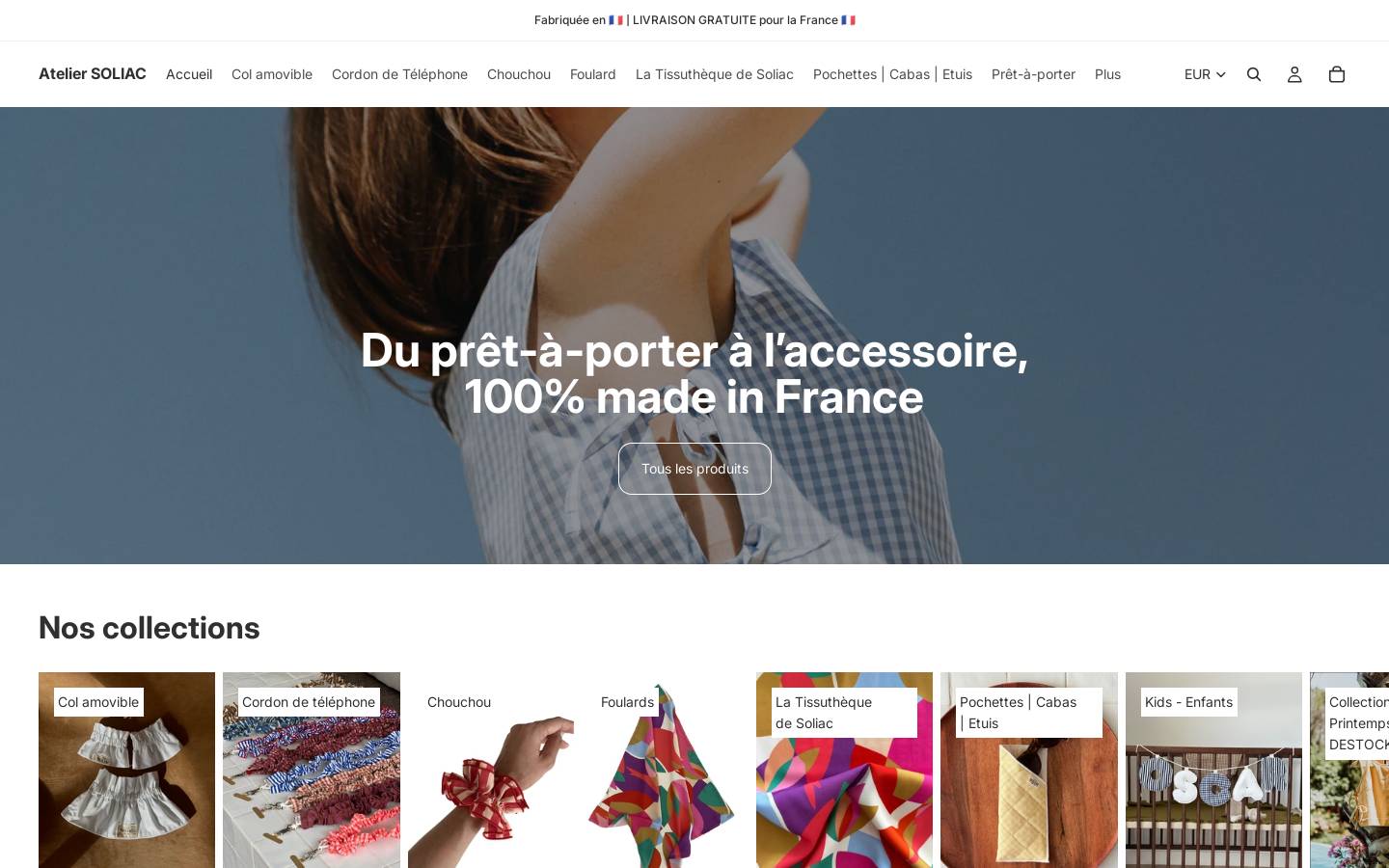 ateliersoliac.com homepage screenshot