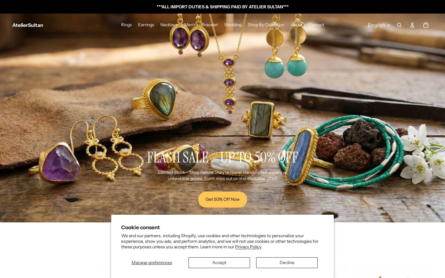 ateliersultan.com homepage screenshot