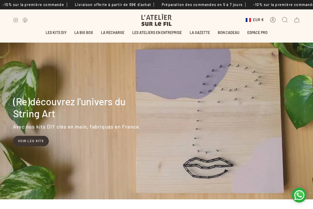 ateliersurlefil.com homepage screenshot