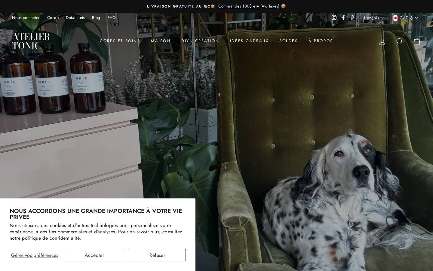 ateliertonic.com homepage screenshot