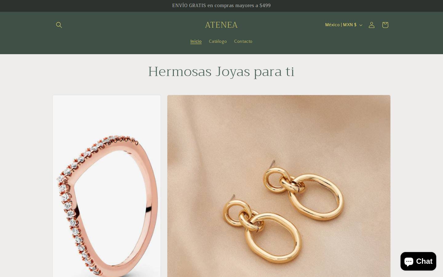 atenea-joyeria.com homepage screenshot