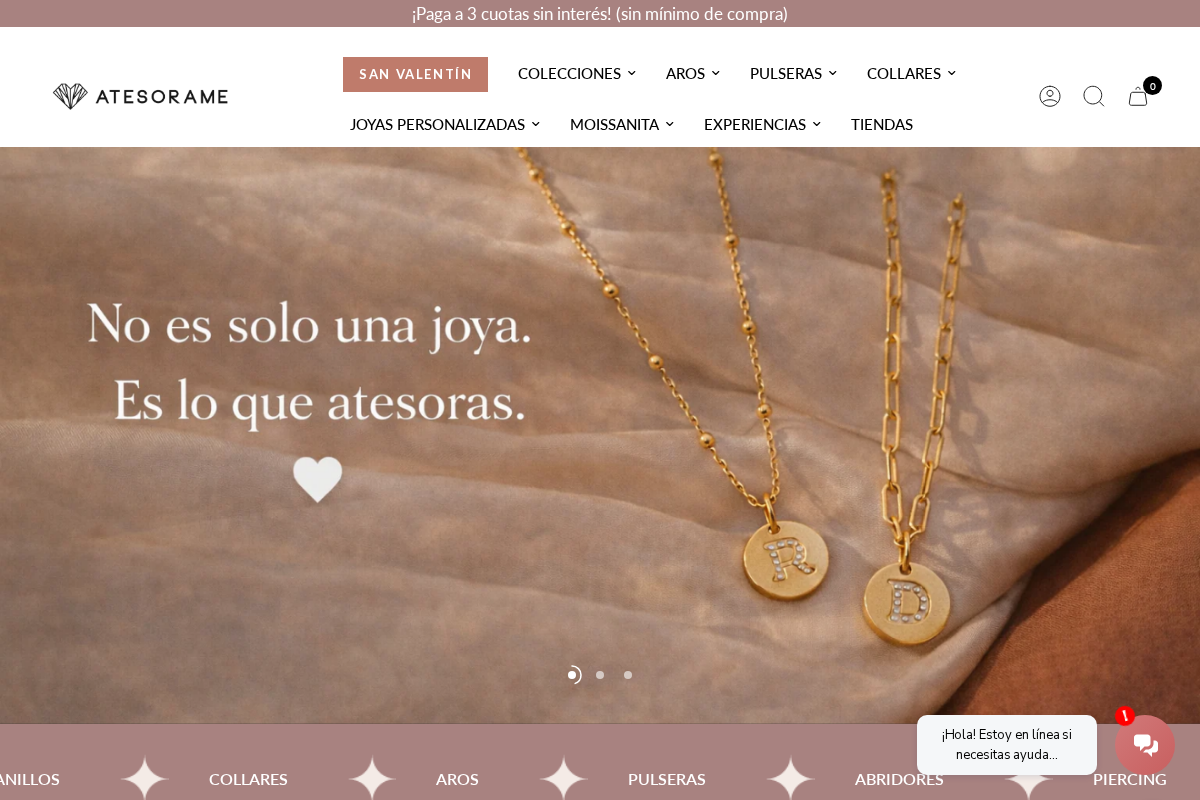 Atesorame homepage screenshot