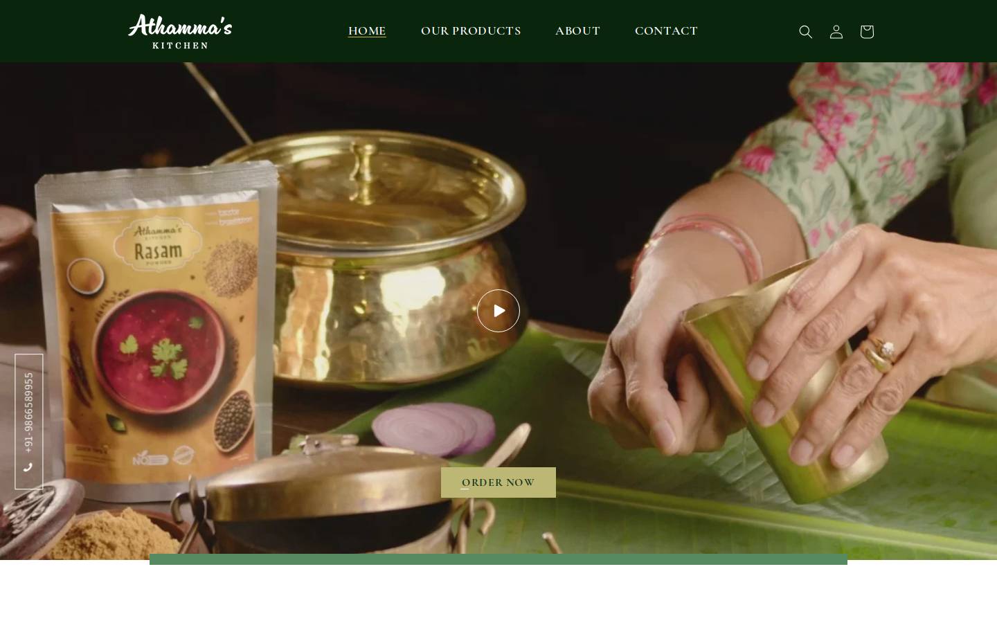 athammaskitchen.com homepage screenshot