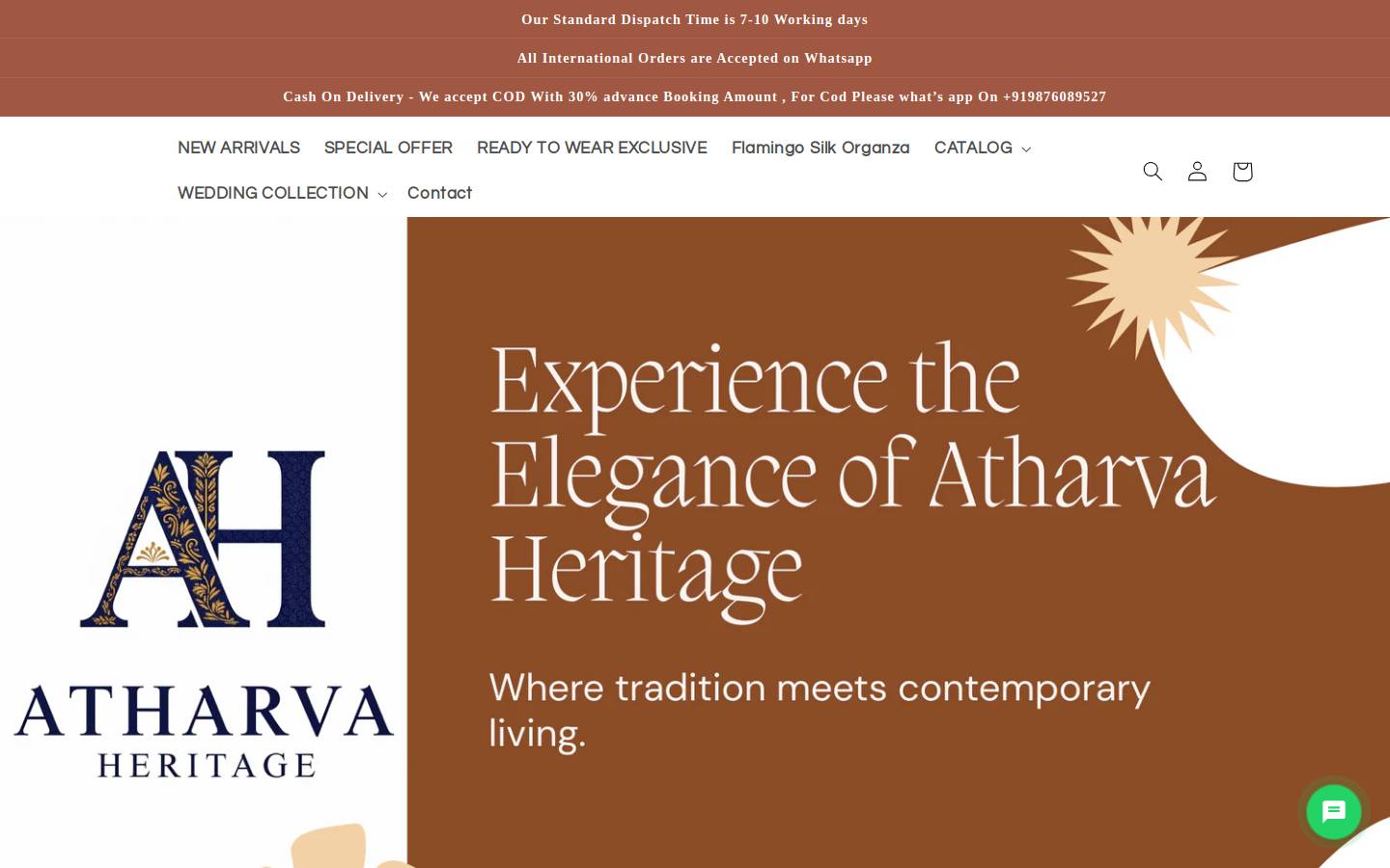 atharvaheritage.com homepage screenshot