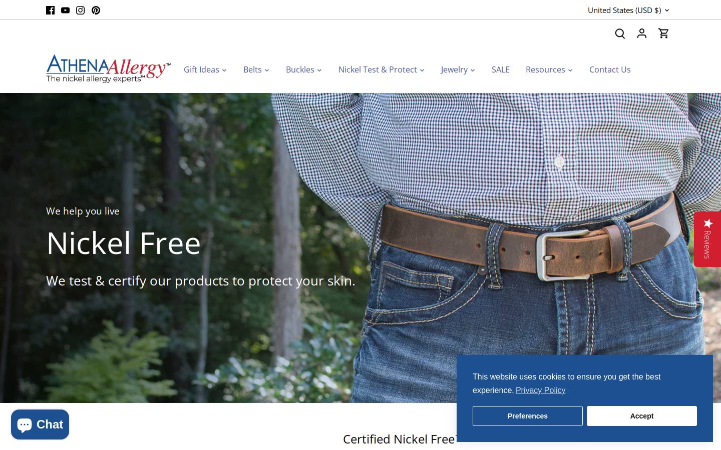 athenaallergy.com homepage screenshot