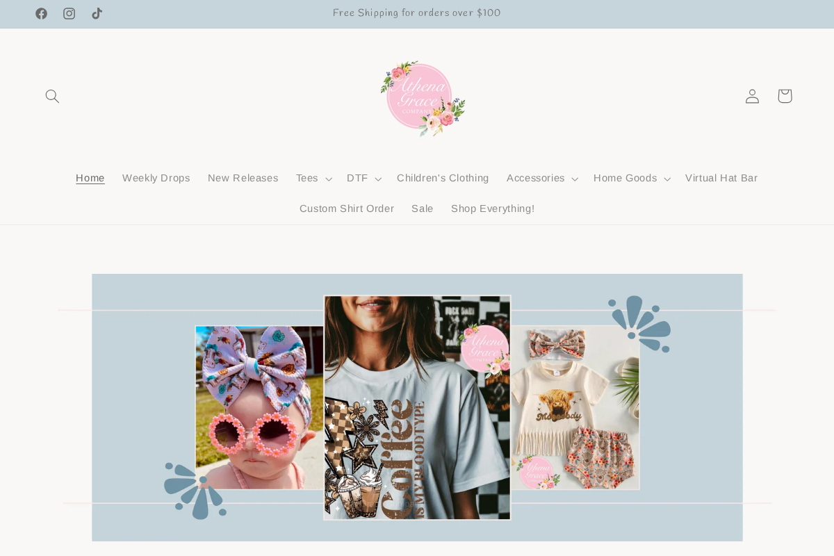 Athena Grace Company homepage screenshot