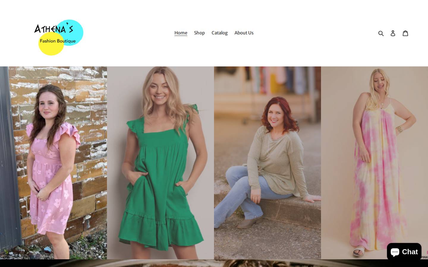 athenasfashionboutique.com homepage screenshot