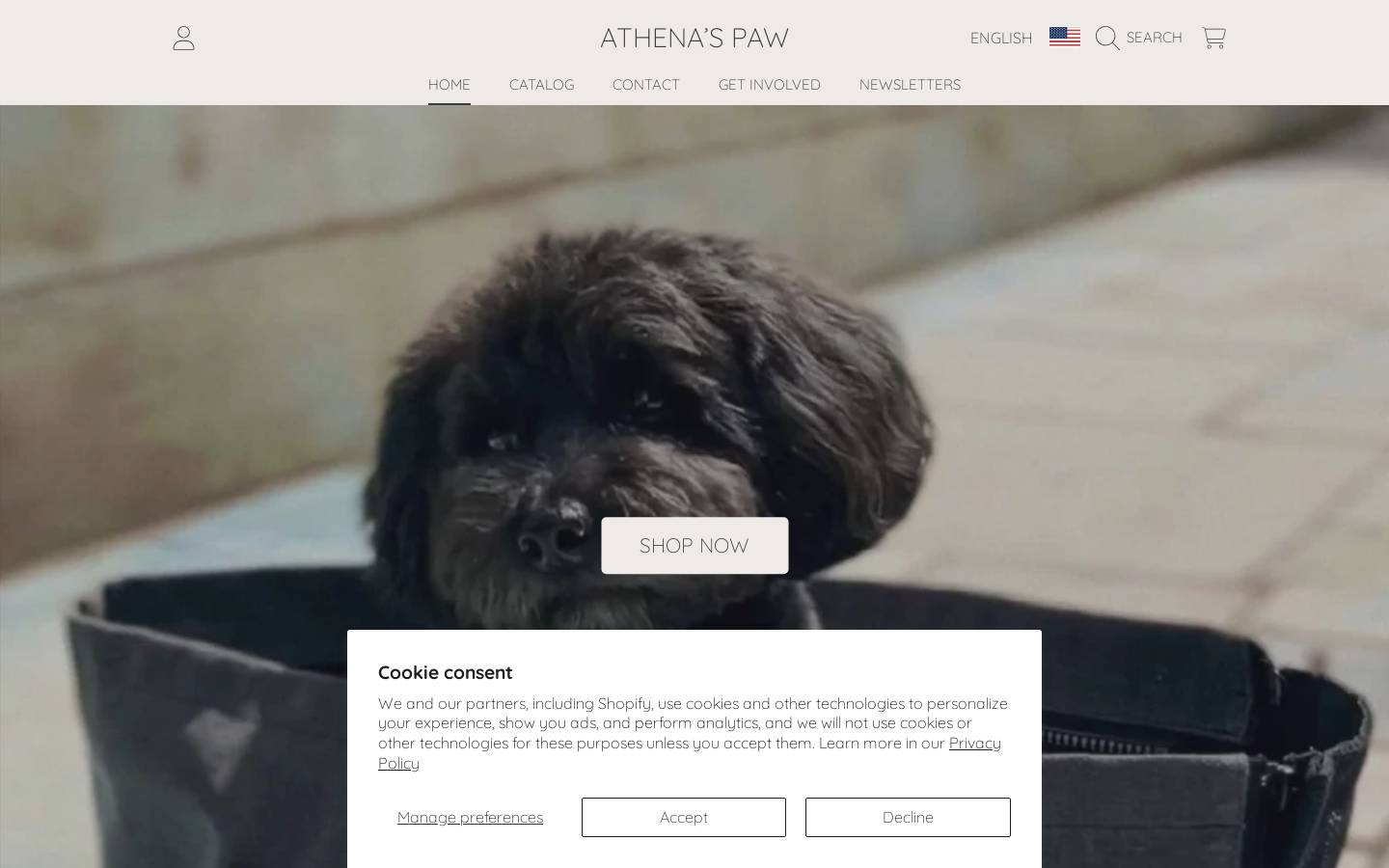 athenaspaw.com homepage screenshot