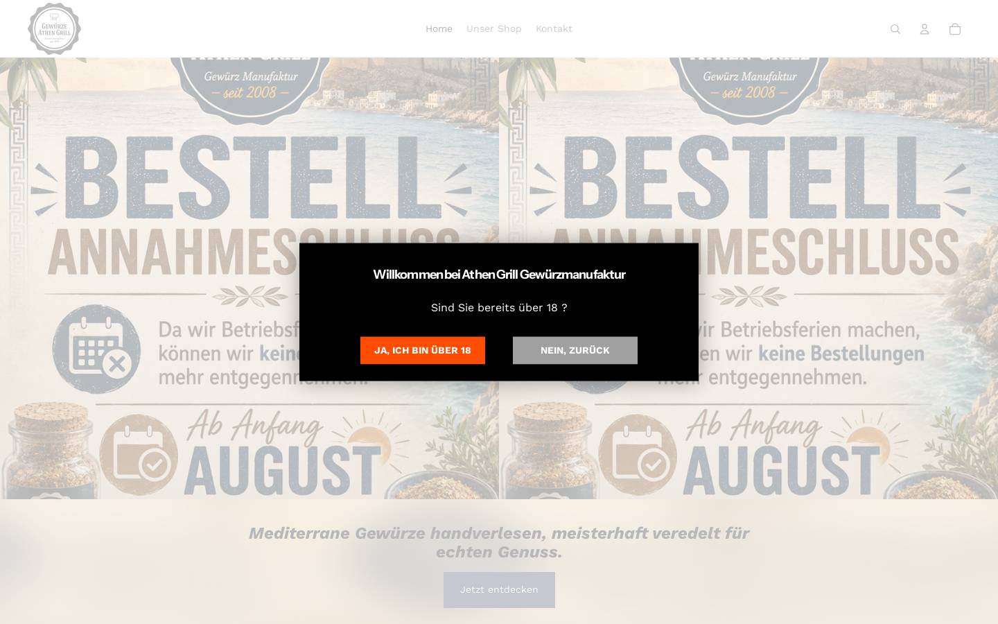 athengrill.de homepage screenshot