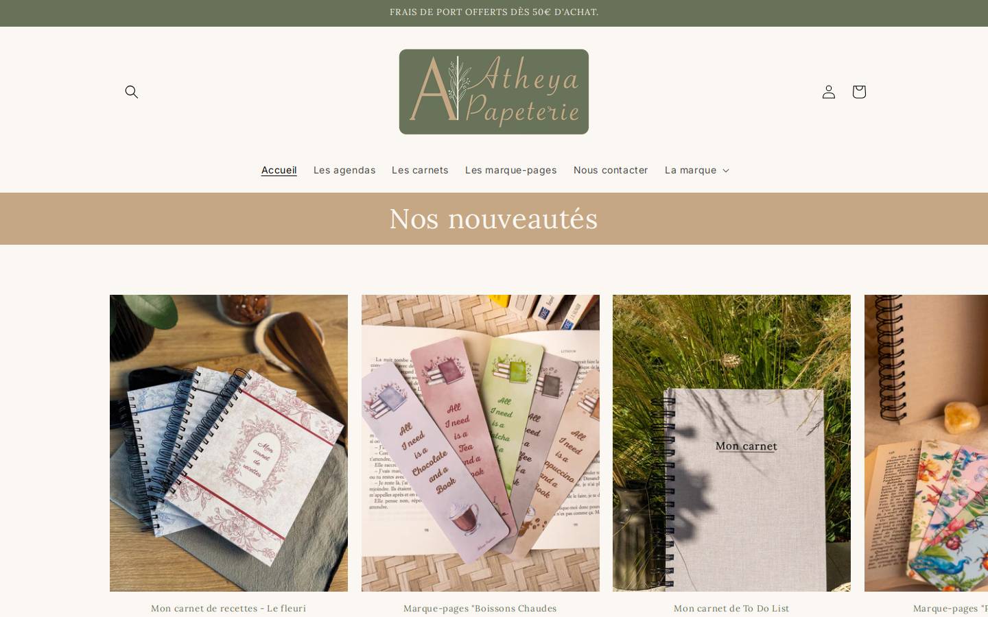 atheya.fr homepage screenshot