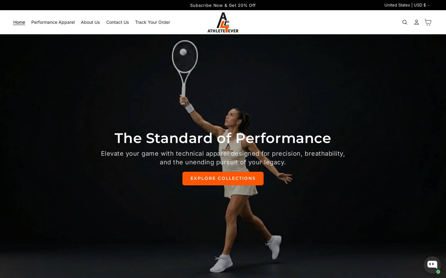 athlete4ever.com homepage screenshot