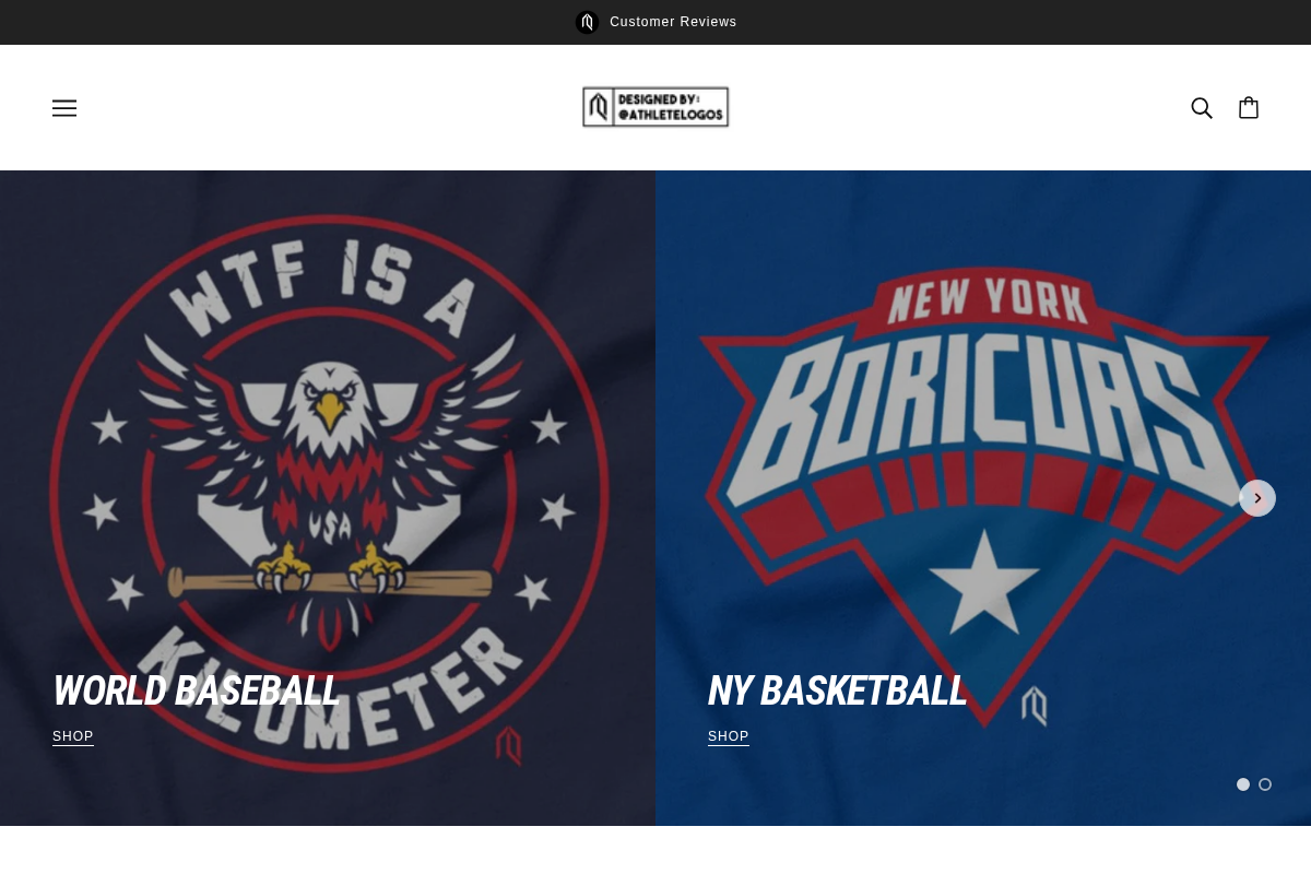 Athlete Logos homepage screenshot
