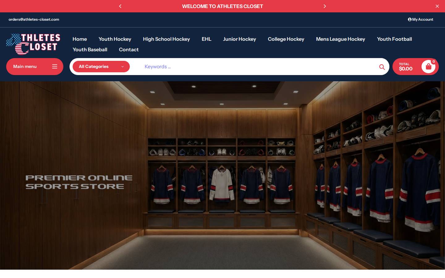 athletes-closet.com homepage screenshot