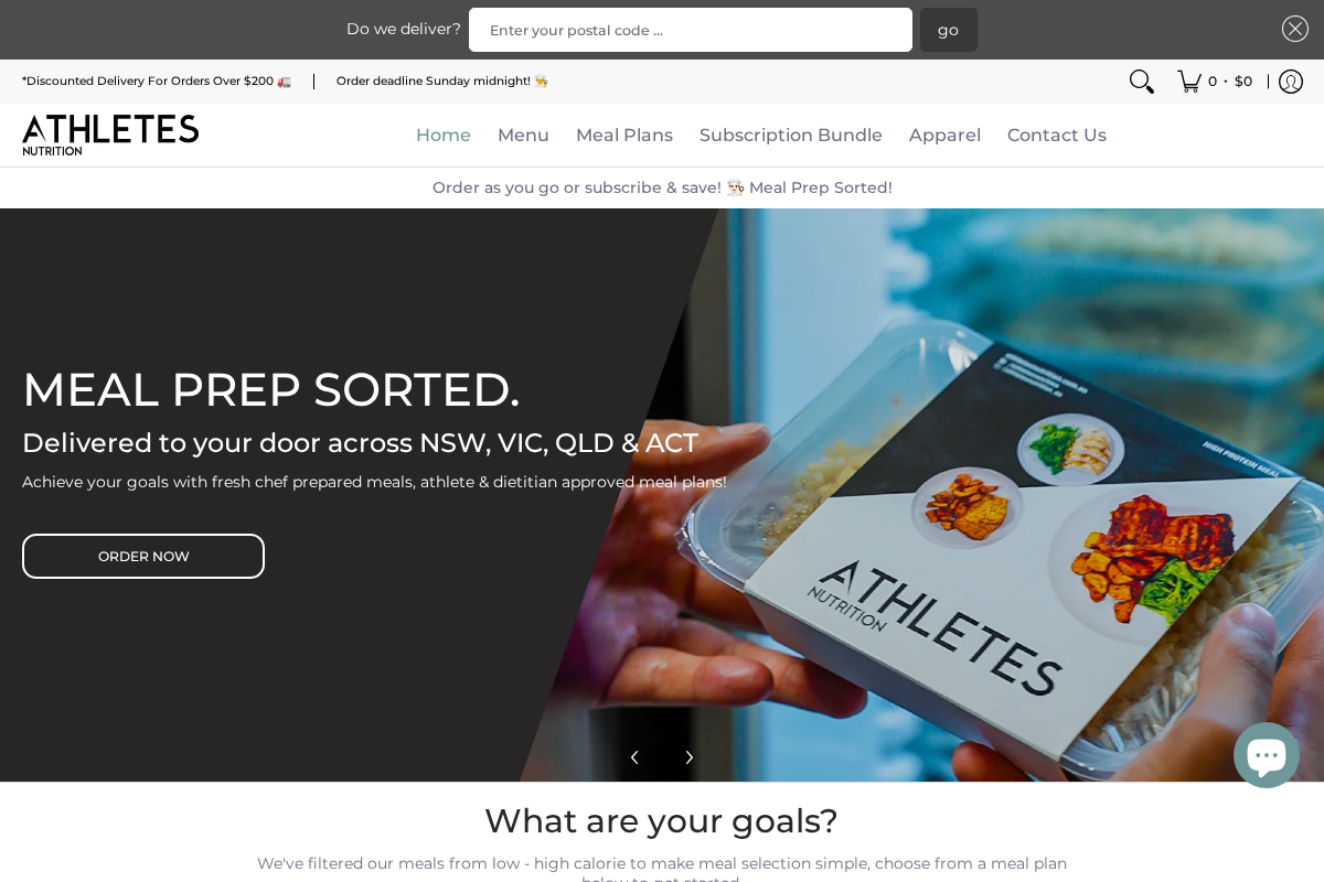 ATHLETES NUTRITION homepage screenshot