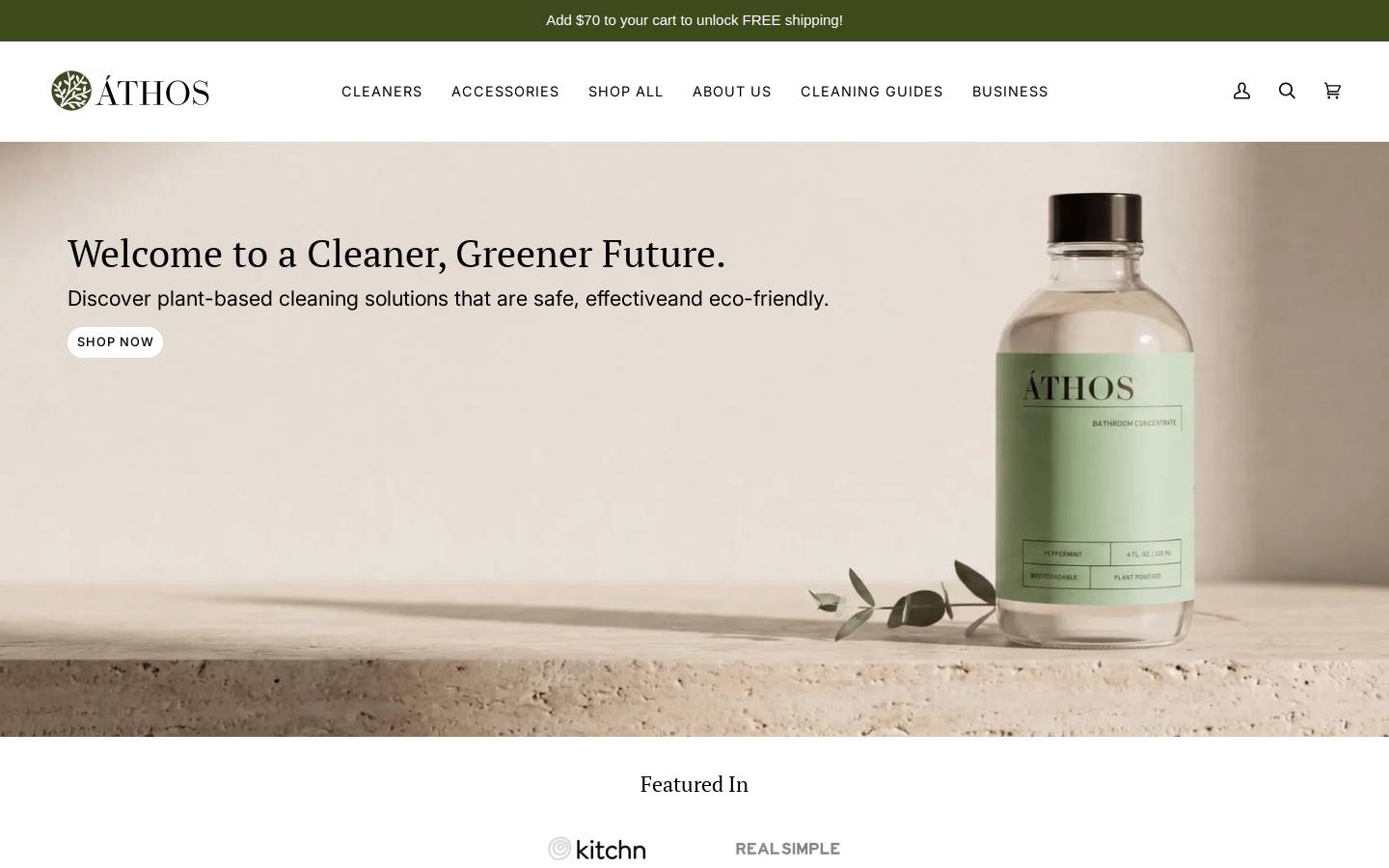 athosliving.com homepage screenshot