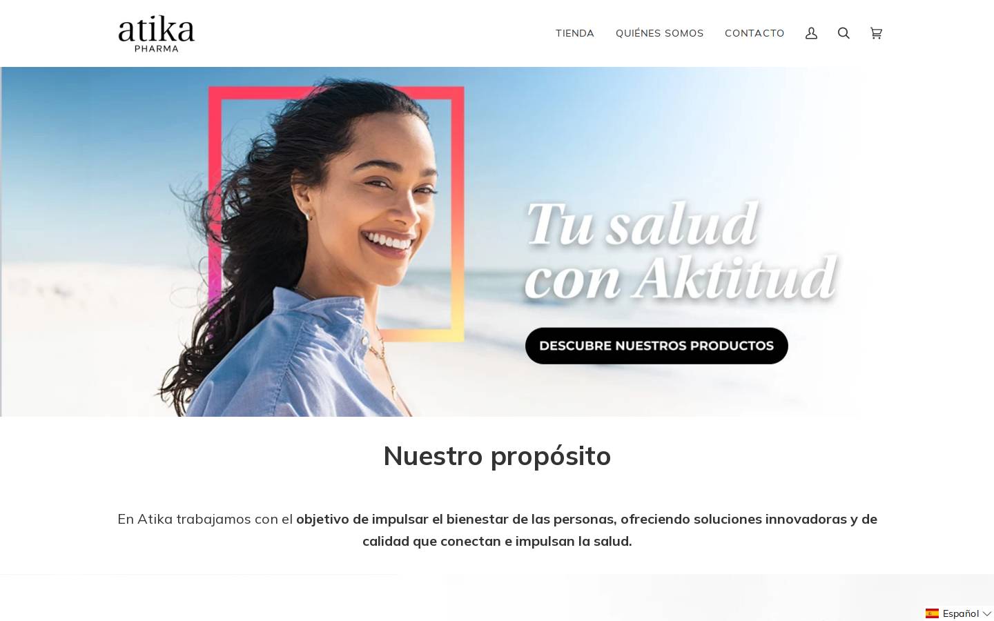 Atika Pharma homepage screenshot