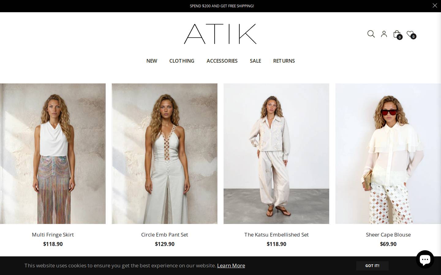 atikshop.com homepage screenshot