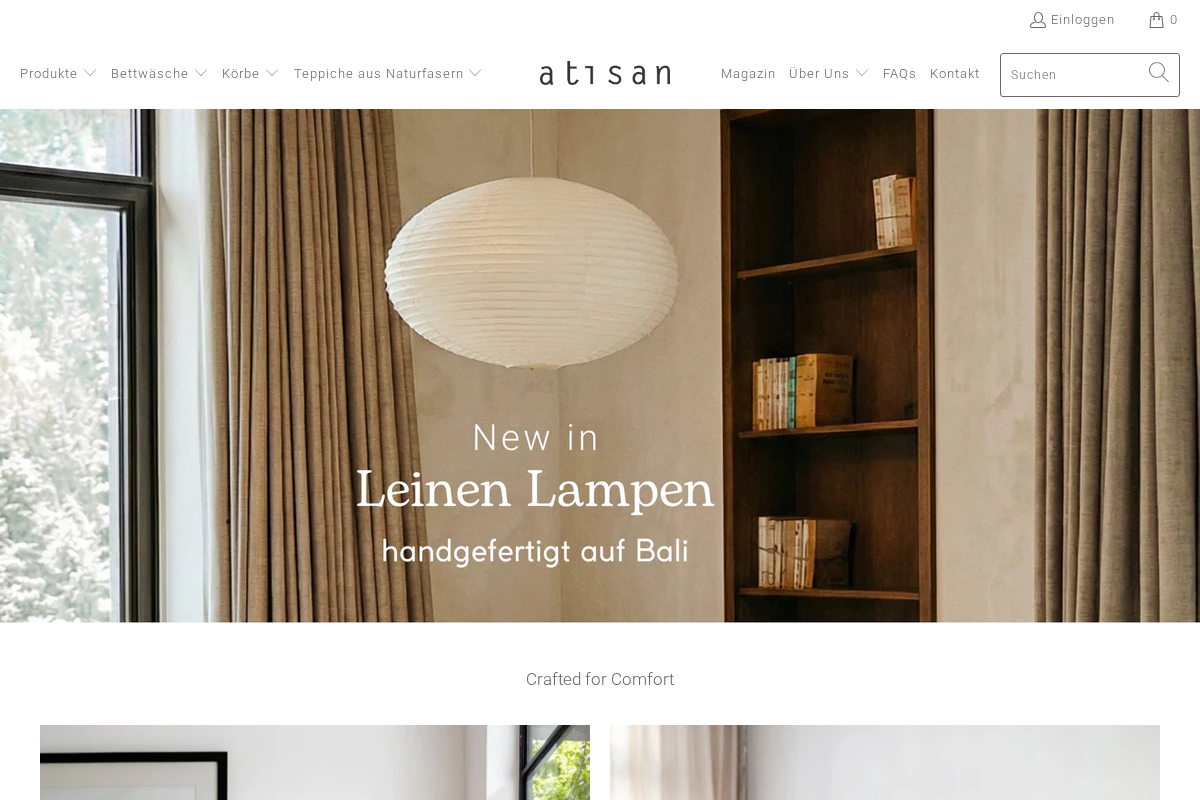 atisan homepage screenshot