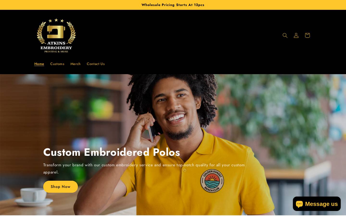 atkinsembroideryprinting.com homepage screenshot