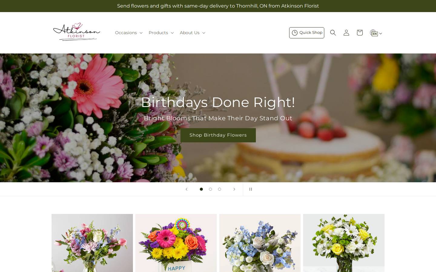 atkinsonflowers.ca homepage screenshot