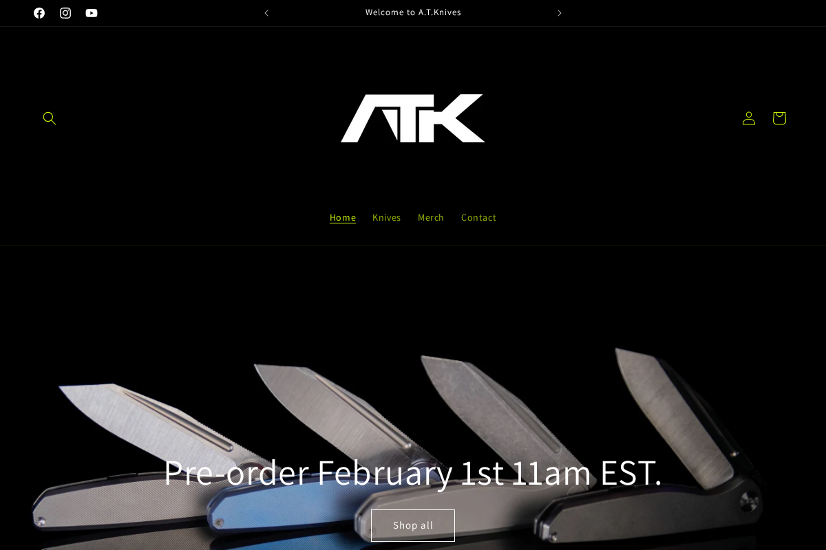 atknives.net homepage screenshot